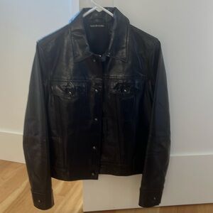 DKNY leather moto jacket